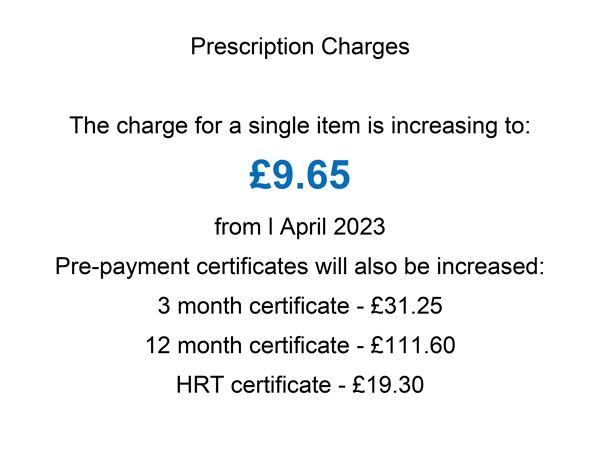 Prescription Charge Change 2023