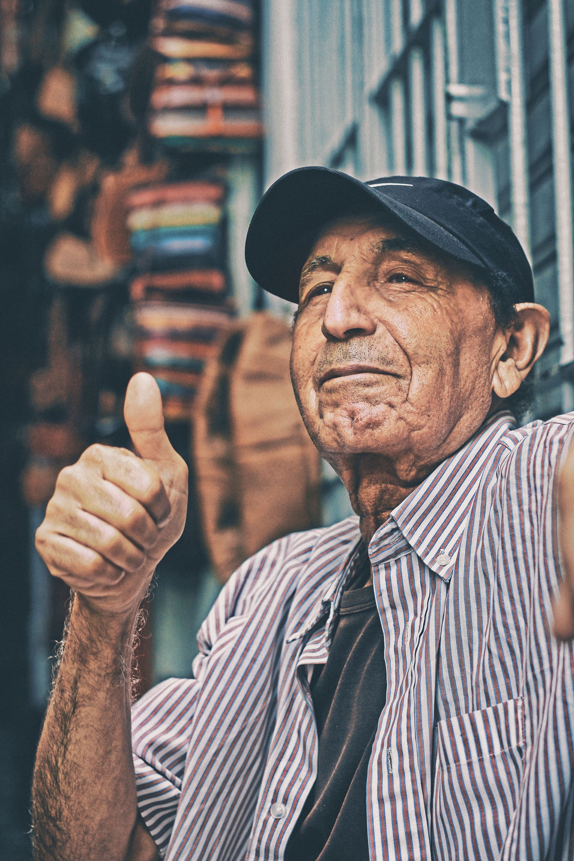 a man in a baseball cap